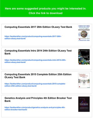 Computing Essentials 2019 27th Edition OLeary Test Bank | PDF