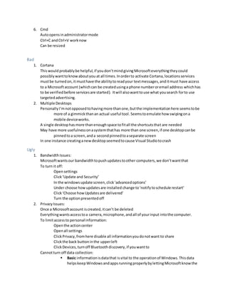 Windows 10 upgrade notes | DOCX