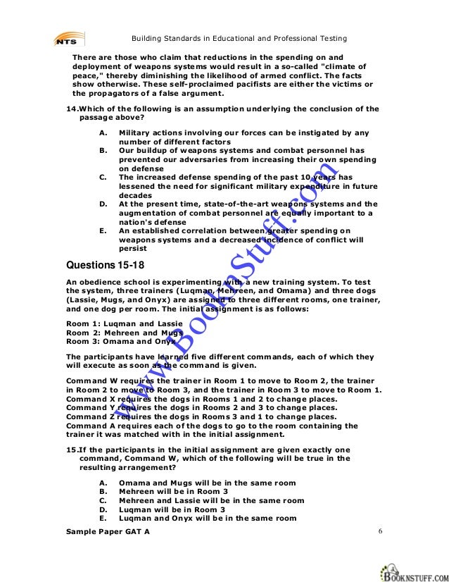 Gat sample paper essay example image