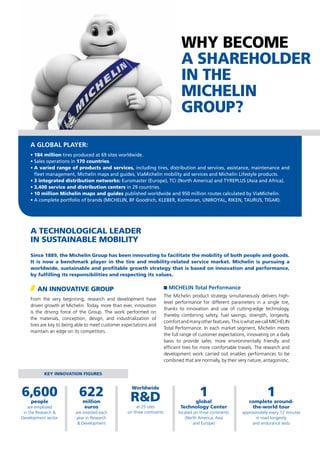 The Michelin Group  tire and mobility leader