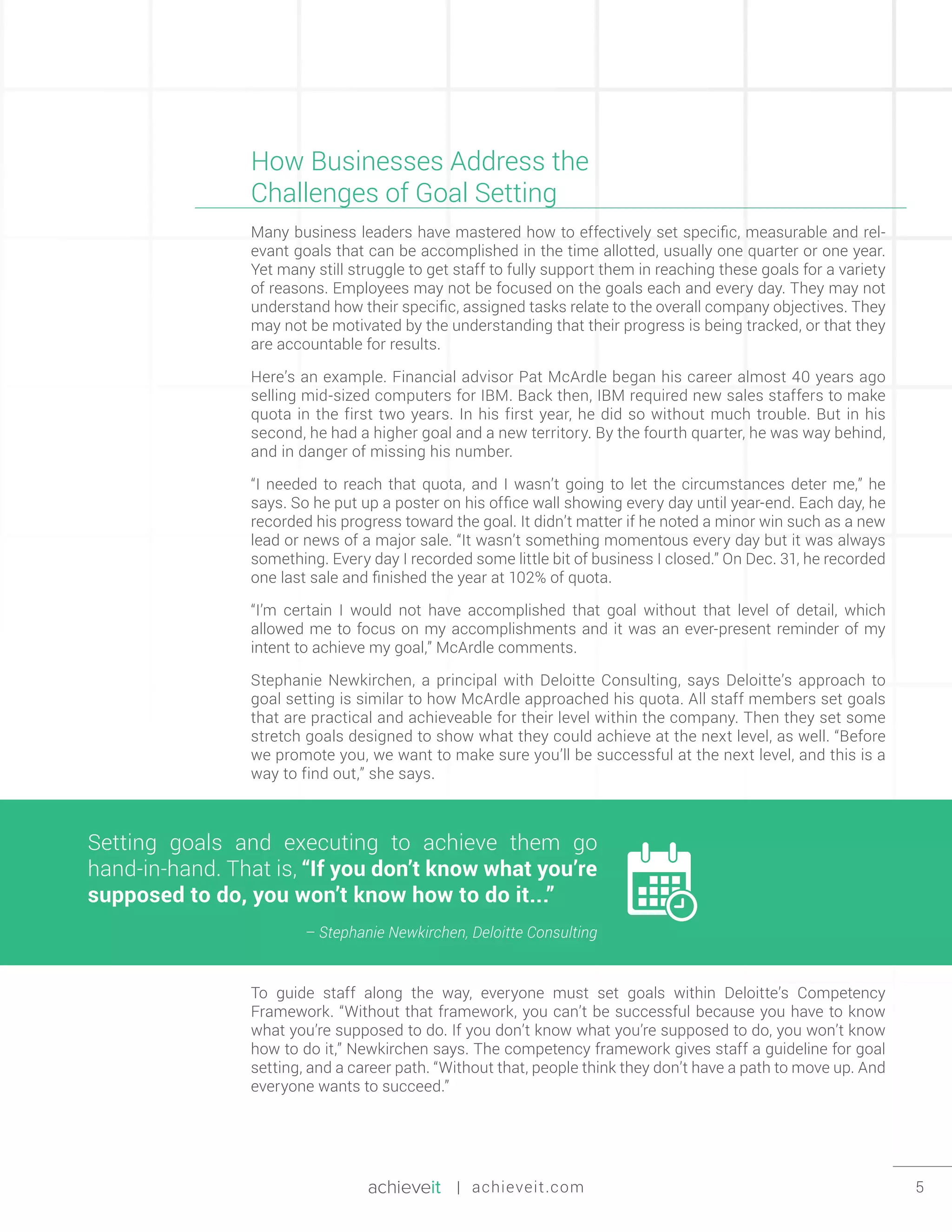 Achieveit WP - Exec Guide to Goal Setting | PDF