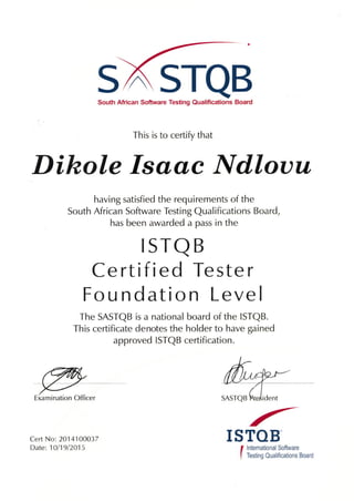 _ISTQB Foundation Course Certification