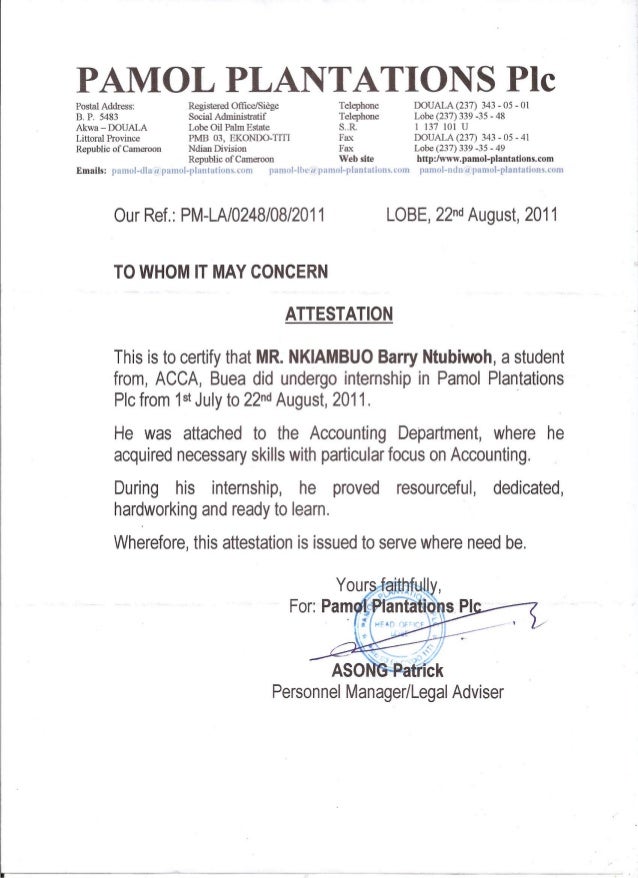 Internship certificate word format image