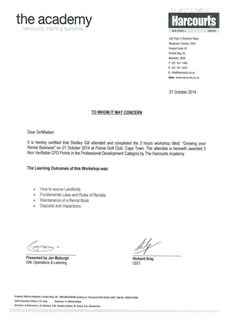 rental outcomes letter