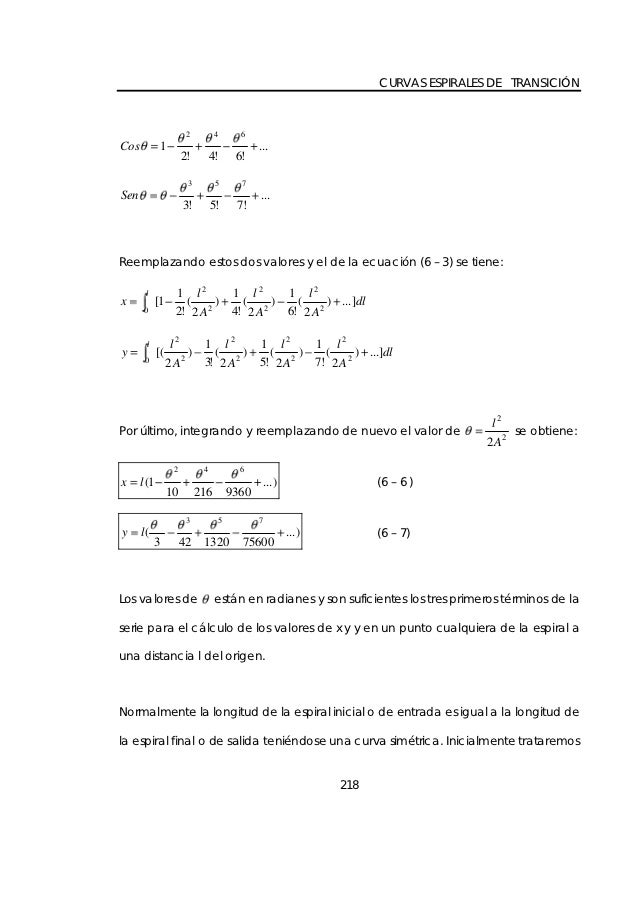 CURVAS ESPIRALES DE TRANSICIÃ“N                        2         4         6Cos           1                                ...