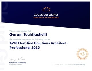 AWS Certified Solutions Architect - Professional 2020