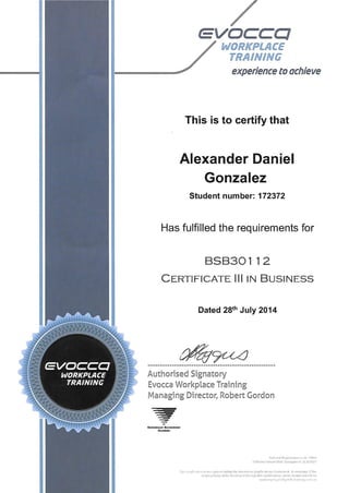 Certificate 3 in Business