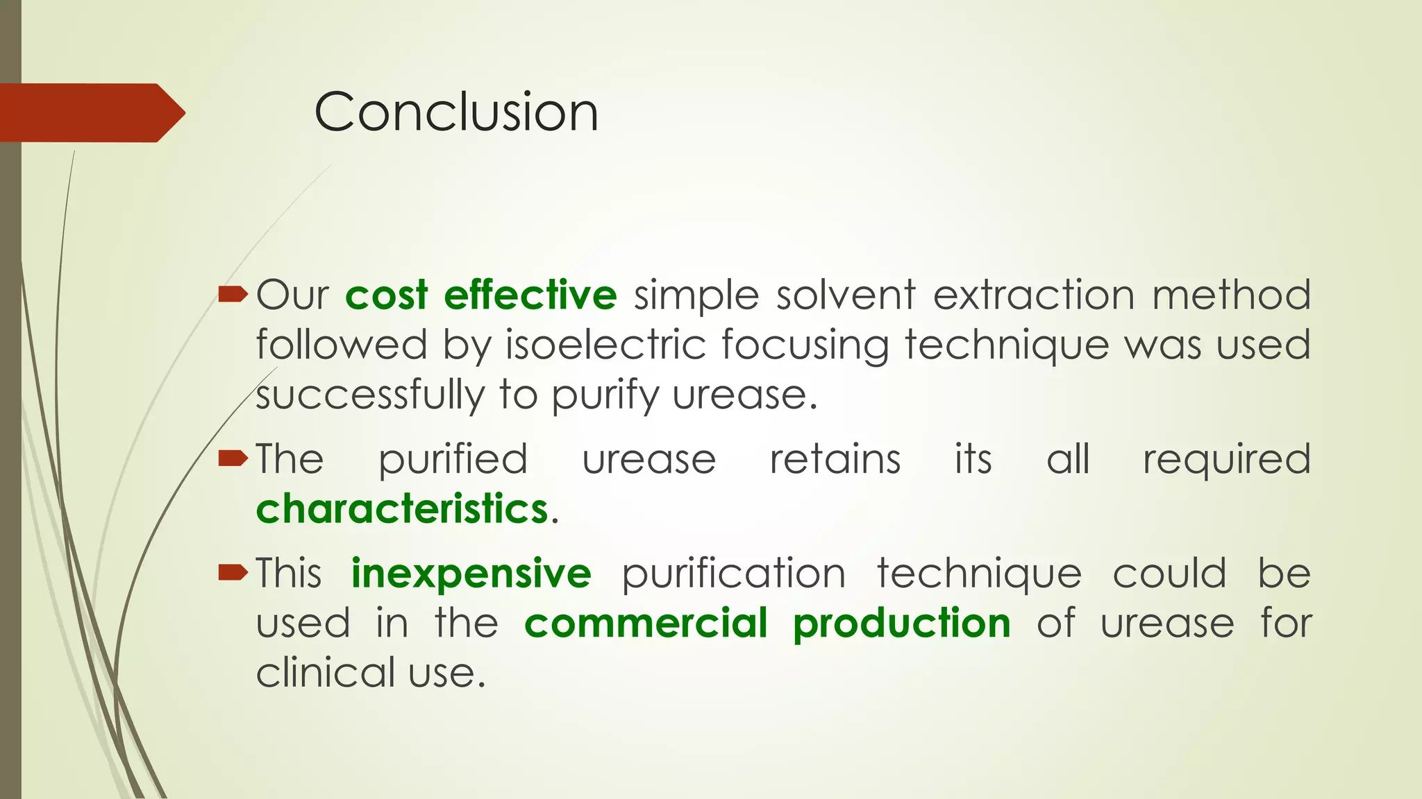 Purification of Urease from Sword Bean for Clinical Use | PPTX