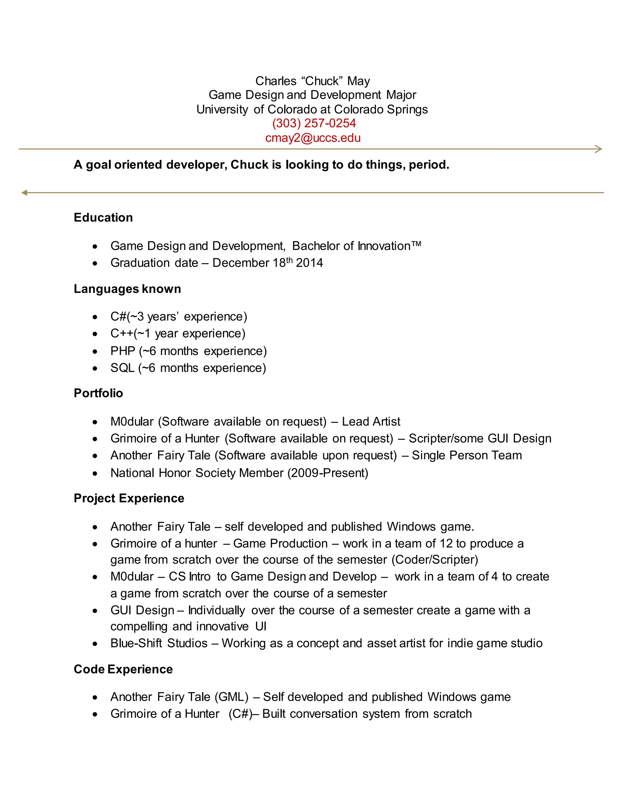 May Resume | DOCX | Programming Languages | Computing
