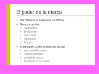 EL PODER DE LA MARCA