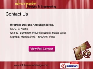 CAD Design by Infotrans Designs And Engineering, Mumbai, Mumbai