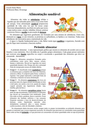 Atividade física e alimentação saudável - Colégio Santa Maria Minas
