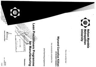 5. Lean Practitioner Programme Certificate