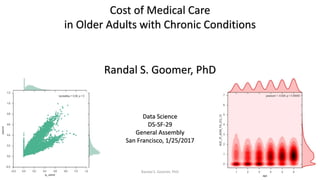 Cost of Medical Care
in Older Adults with Chronic Conditions
Randal S. Goomer, PhD
Data Science
DS-SF-29
General Assembly
San Francisco, 1/25/2017
Randal S. Goomer, PhD
 