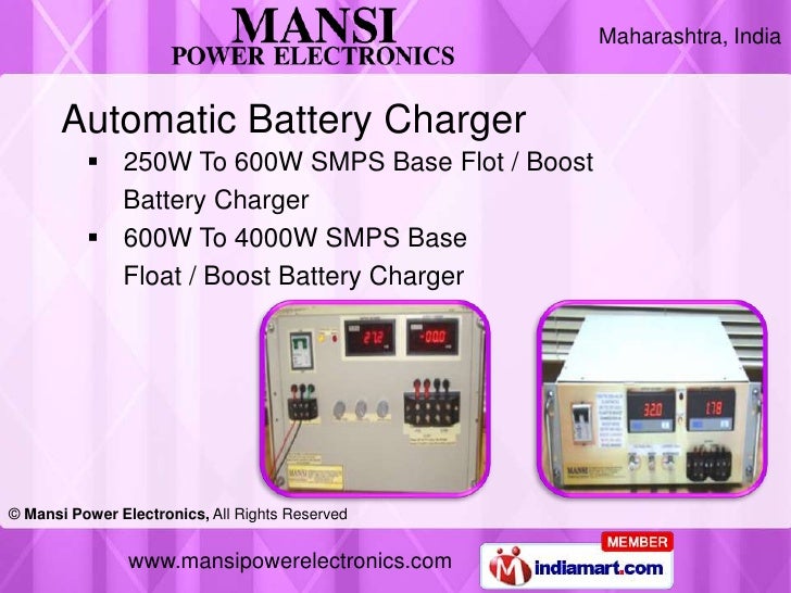 Automatic battery charger by Mansi Power Electronics Mumbai
