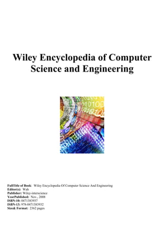Wiley Encyclopedia of Computer Science and Engineering 5 Volume Set 1st ...