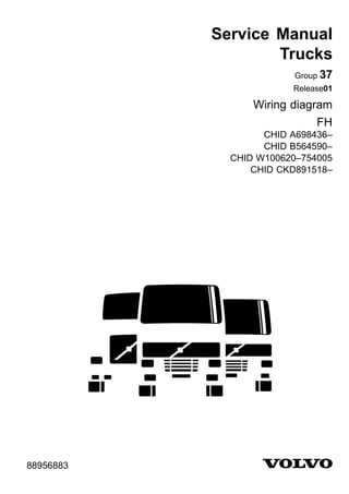 Service Manual
Trucks
Group 37
Release01

Wiring diagram
FH
CHID A698436–
CHID B564590–
CHID W100620–754005
CHID CKD891518–

88956883

 