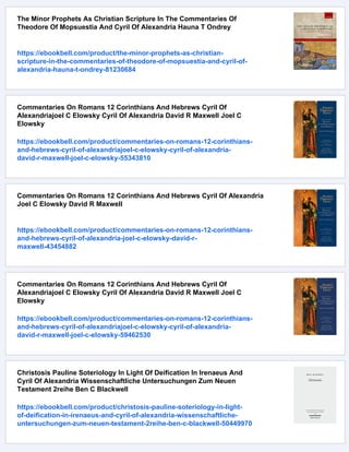 Cyril Of Alexandria And The Nestorian Controversy The Making Of A Saint ...