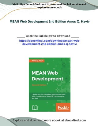 MEAN Web Development 2nd Edition Amos Q. Haviv All Chapters Instant ...