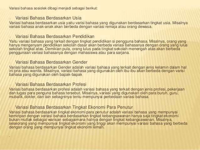 Ragam Bahasa Indonesia