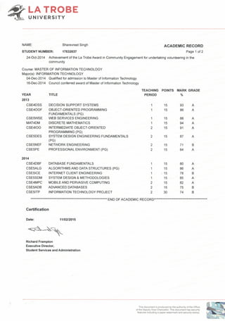 AcademicRecord