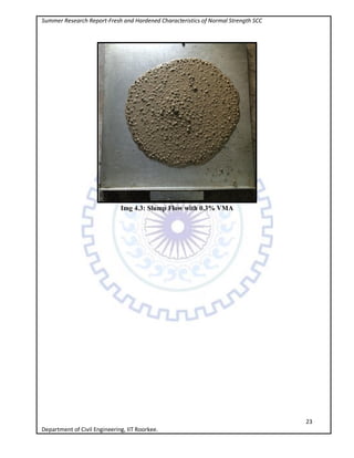 Summer Research Report-Fresh and Hardened Characteristics of Normal Strength SCC
23
Department of Civil Engineering, IIT Roorkee.
Img 4.3: Slump Flow with 0.3% VMA
 