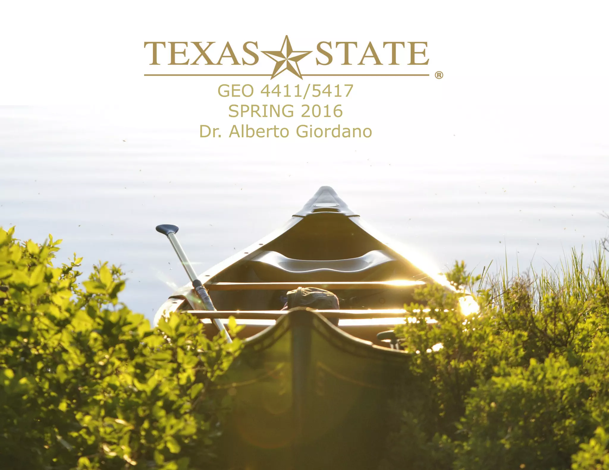 GEO 4411/5417
SPRING 2016
Dr. Alberto Giordano
 