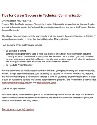 tips for Career success 
