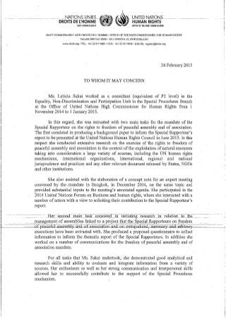SAKAI Leticia - Federica Donati's Letter of Recommendation   UN Consultancy