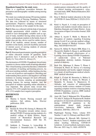 A Study to Assess the Perception Regarding Online Education among ...