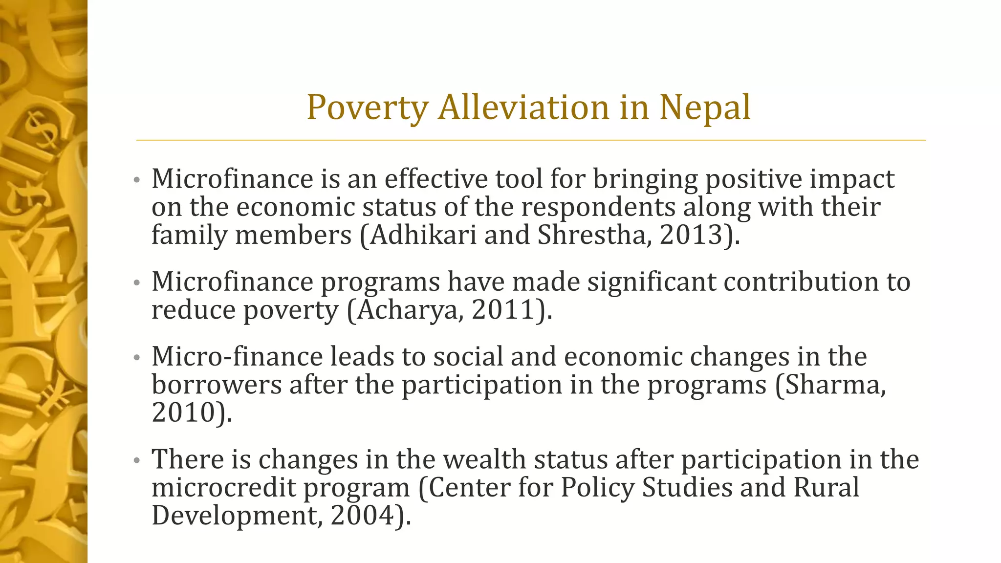 Impact of Microfinance on Poverty Alleviation | PPTX