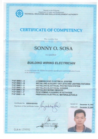 Building Wiring Certificate_TESDA