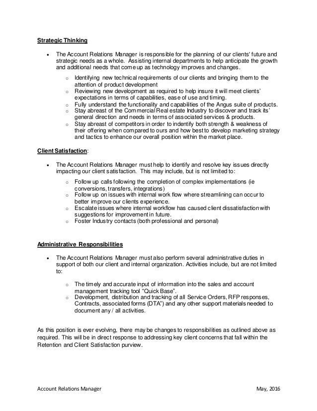 client manager job description
