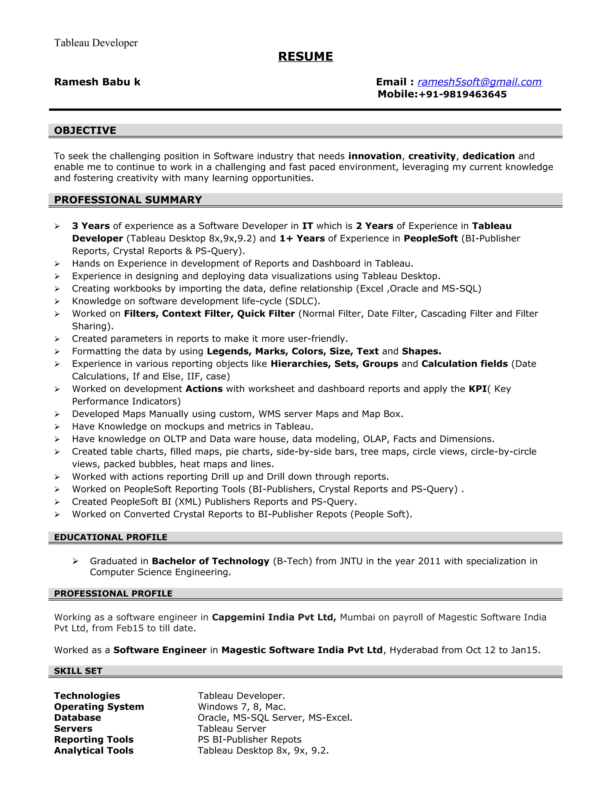 Ram tableau pdf