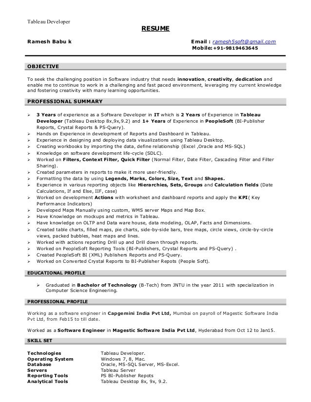Tableau Developer Years Experience Sample Resumes Indeed Tableau Developer Years Experience Sample Resumes Indeed