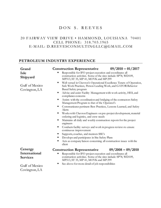Don Reeves Resume | PDF