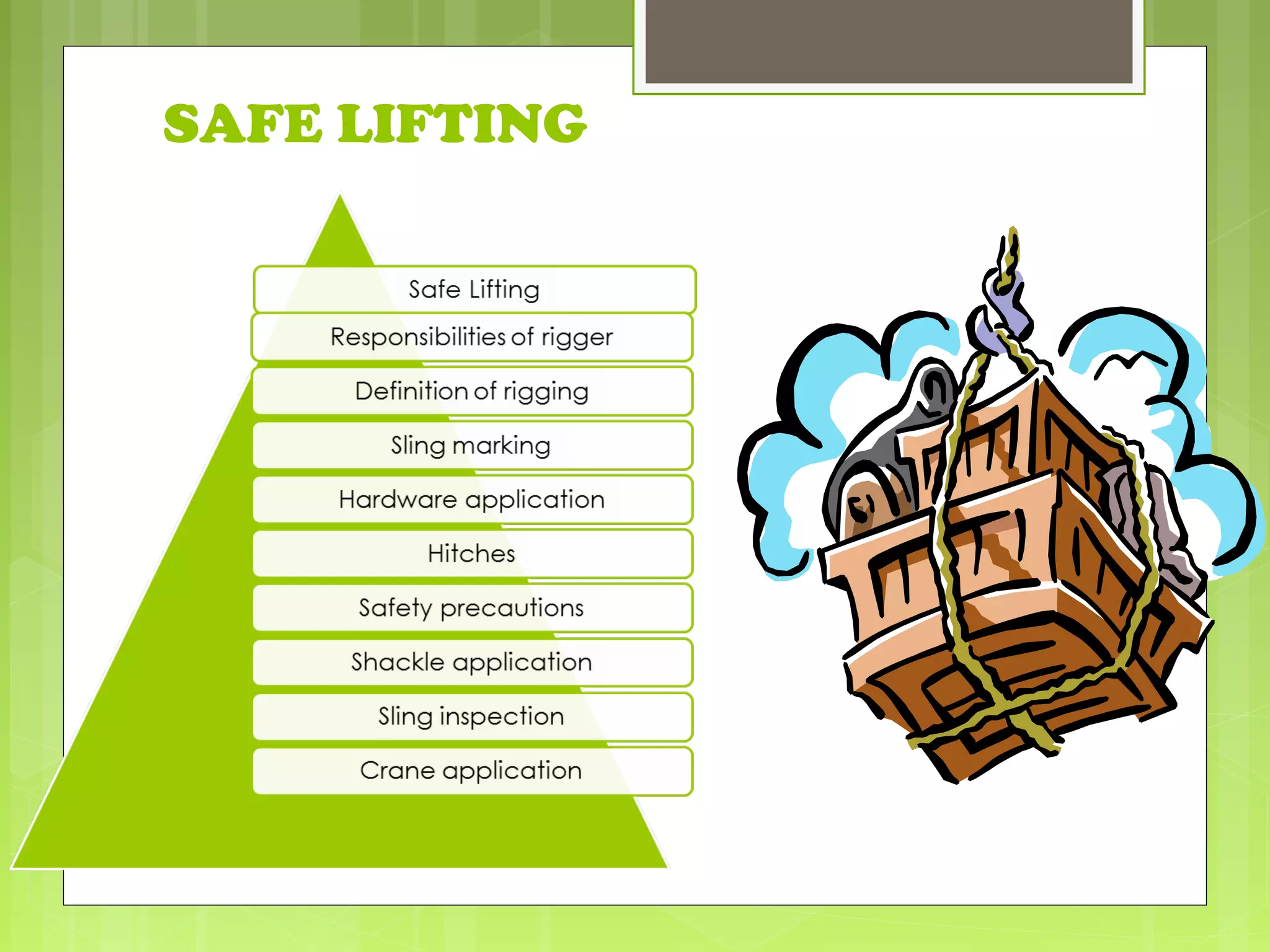 SAFE LIFTING
 