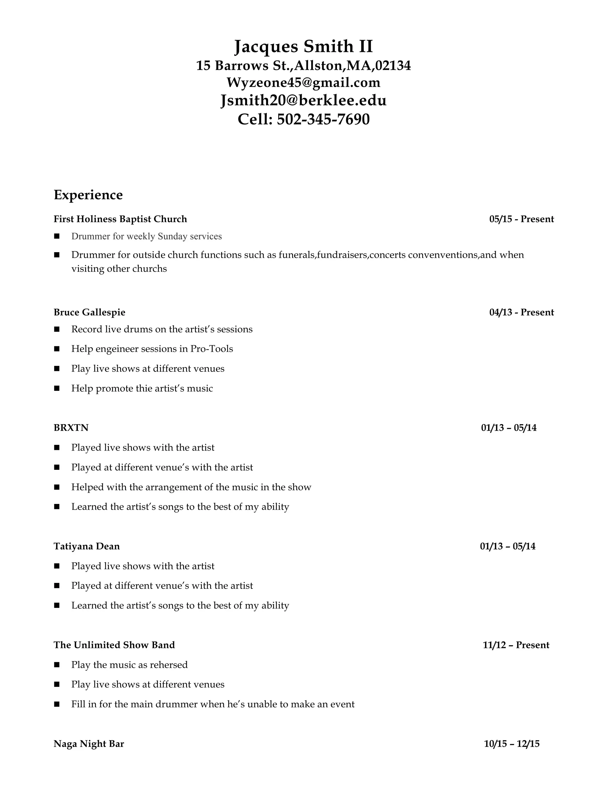 Profeesional Musical Resume PDF - Profeesional Musical Resume 1 2048 