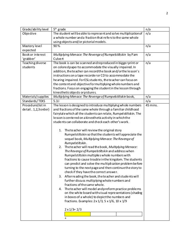 Lesson Plan Sample MATH