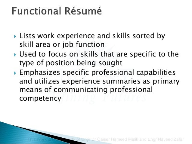 specific skills area