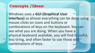 89 identify the parts of a window desktop and common desktop icons | PPSX