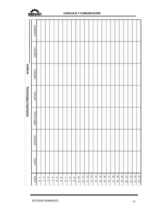 LENGUAJE Y COMUNICACIÓN
11ESTUDIOS GENERALES
 