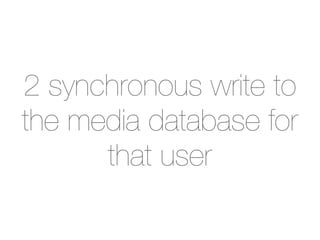 2 synchronous write to
the media database for
      that user
 