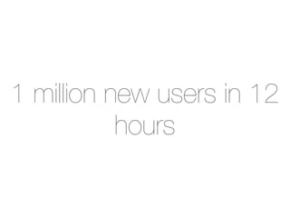 1 million new users in 12
           hours
 