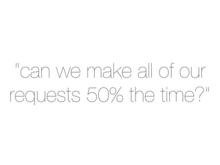 “can we make all of our
requests 50% the time?”
 