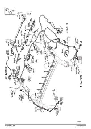 T3065121
Page 142 (268) Wiring diagram
1110,H2/H3
1110,H2/H3
(Front-shelf)
XC124
(25BK)
1.8(LHD)
1.9(RHD)
(Front-shelf)
XC115_1
(6NL)
E94L
E94RM51
B242
E85R
E85L
EL4RF
EL4LF
EL3R
EL3L
E113R
E113RC
E113LC
E113L
XC102
S283L
S283LC
S283RC
A04.A
S283R
FM/AM,
GSM/3G,
GPS
CB-radio
DVB/T,WLAN,
GSM/3G
GPSBlue
GSM/3GViolet
GPSBrown
GSM/3GBeige
FM/AMWhite
WLANBeige
DVB/TBrown
GSM/3GViolet
CBCurry
(RTOLL-PK)
A48L,X1-X3
E86A
XC118_1(2BK)
(3BK)XC117
XC113
(4GY)
(2BK)
XC106
(3GY)
XC107
(3BK)
XC112
(RTOLL-PK)
GSM/3G,
GPS
DVB/TBrown
A188
(FM-splitt)
 