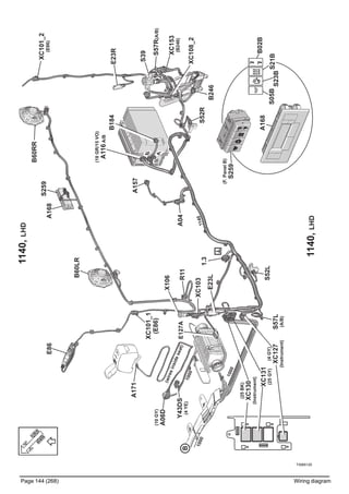 T3065125
Page 144 (268) Wiring diagram
(F.PanelB)
S259
1140,LHD
1140,LHD
E86
B60RR
XC101_2
(E86)A168
B60LR
(E86)
XC101_1
S259
S39
A157
A04
E23R
S52R
R11
XC153
(B246)
XC108_2
B246
S57R(A/B)
XC103
X106
E23L
(25BK)
XC130
(Instrument)
XC131
(25GY)S52L
S57L
(A/B)
E127A
(18GR/15VO)
A116A/B
B184
B
A
A168
1.3
1000
1000
11401000
S05B
S23B
B02B
S21B
B
(10GY)
A06D
Y43DS
(4YE)
A171
(wiresinsideseat)
(4GY)
XC127
(Instrument)
 