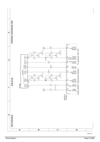 Wiring diagram Page 37 (268)
T3071733
3210
A
B
C
D
WIRINGDIAGRAMDMRETARDEREM-EU6
1.5BU
00430.75WH
1010
0.75WH
1010
0.75WH
1010
0.75RD
2050
0.75WH
10090.75RD
2050
0.75WH
1010
XS384
0.75WH
1010
XS383
1.5RD
2155
CL:1B
XS399
CK:0D
XC312.1_A2
CL:2B
XS385
CK:0D
XC312.5_A2
Retarder
V5EXT1
Supply
RetarderRetarder
WaterTemp
Retarder
AirPressure
Retarder
Soleonid
TempSensor
GNDOilTemp
A174B
A:15A:11A:19A:36A:50
A:36A:50
A:56
0.75WH/GN
0045
0.75YE
0046
0.75WH/GY
0044
0.75RD
2050
0.75WH
1010
CK:0D
XC312.5_A2
CK:0D
XC312.1_A2
RetarderValve
Supply
Retarder
AirPressure
Supply
Retarder
AirPressure
Signal
Retarder
OilTemp
Retarder
CoolantTemp
RetarderValve
Control
Retarder
AirPressure,
Ground
RetarderOiland
CoolantTemp,
Ground
1215212829272335
0.75RD
2050
CK1:0D
XC312_2.5_A2
0.75RD
2050
CK1:0D
XC312_2.5_A2
CK1:0D
XC312_2.1_A2
CK1:0D
XC312_2.1_A2
0.75RD
2050
XC303
XC303,GIC021,TransmissionInterface
(GIC021)
ToschematicDA1,DC1
 