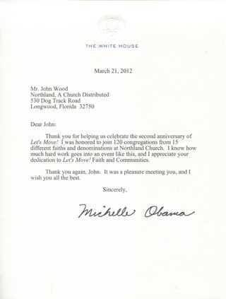 First Lady Letter