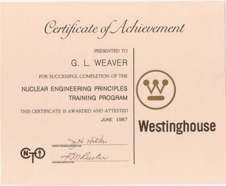 Westinghouse Nuclear Eng Principles